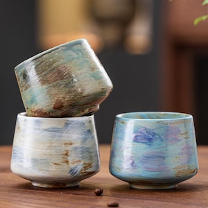 Handgemachte Keramik Kaffeebecher | Rustikale Steingut Tee Tasse | Nordische Milchkaffee Tasse | Strukturierte Keramik Tasse | Einzigartiges handwerkliches Geschenk für Kaffeeliebhaber