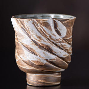 Rustic Japanese Ceramic Cup – Handmade Stoneware Coffee Mug, Wabi Sabi Tea Cup, Pottery Tumbler for Matcha, Water or Home Decor