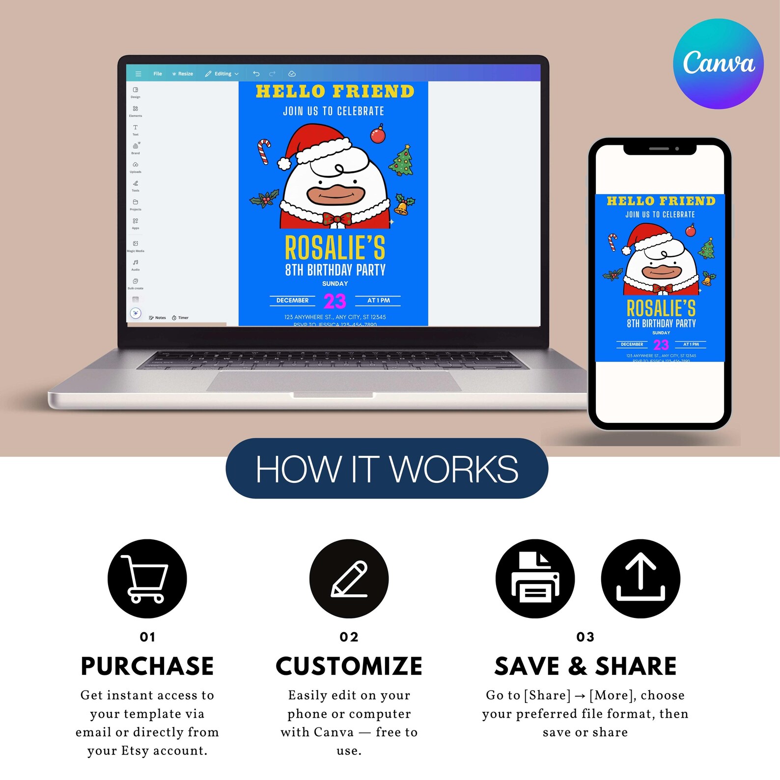 KPOP Demon Hunters Hello Friend Derpy Duck Card | Holiday Version - Etsy