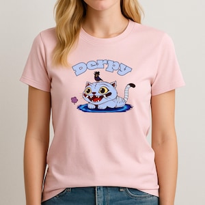 KPOP DEMON HUNTERS T-shirt, Kpop Tiger t-shirt, Kpop Derpy t-shirt, Huntrix, Jinu, Saja boys, kpop derpy tiger t-shirt