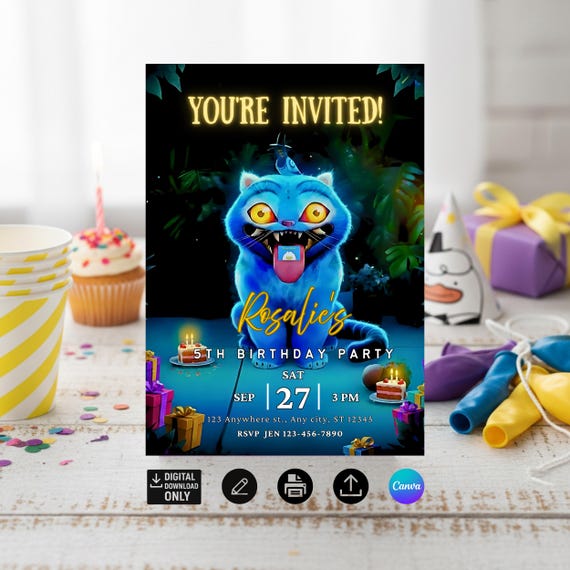 Custom Kpop Demon Hunters Derpy Birthday Invitation – Printable Digital Card, Personalized Derpy Invite,  Enjoy Derpy Invitation.