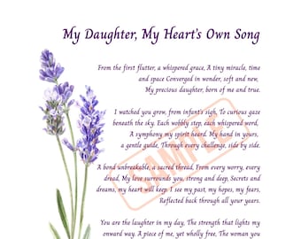 Daughter Poem Print, Keepsake Gift (PDF Download)