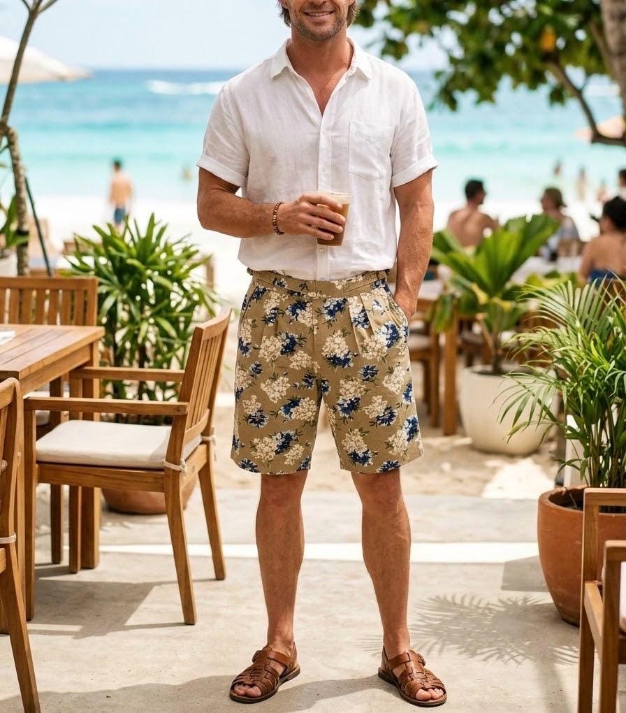 Needles, Archive Needles Japan Botanical Floral Pleated Shorts-size 29