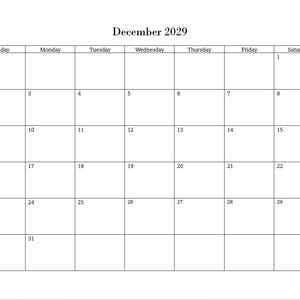 2026-2029 Printable Calendar [8.5x11] Digital Download 2026 Calendar 2027 Calendar 2028 Calendar 2029 Calendar Printer Friendly Five Files