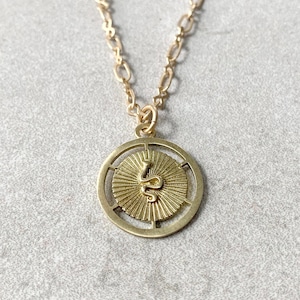 Serpent necklace representing transformation, snake coin medallion necklace, rebirth necklace, mens medallion necklace with snake pendant image 1