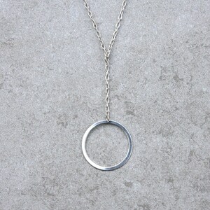 Sterling silver circle necklace, weightless classic necklace and timeless silver jewelry