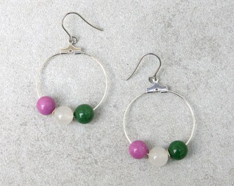 Genderqueer earrings, subtle pride earrings for trans, genderfluid, and third gender people,