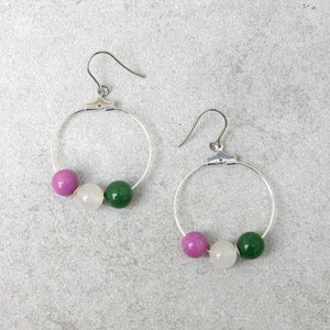 Genderqueer earrings, subtle pride earrings for trans, genderfluid, and third gender people,
