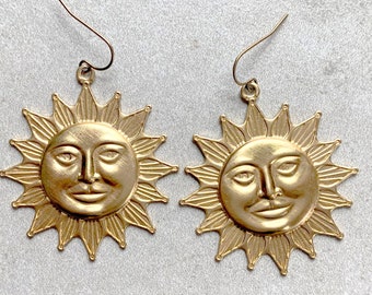 Giant sun earrings, statement earrings for a Leo sign, oversized earrings, lightweight earrings, summer earrings