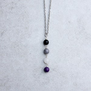 Asexual pendant necklace, asexual pride y necklace, ace pride jewelry, asexual crystal necklace