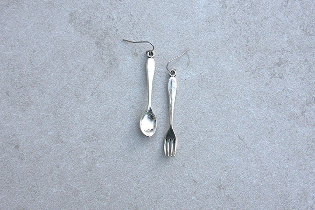 Cute Whimsical Fork and Spoon Earrings for Women, Food Themed Earrings