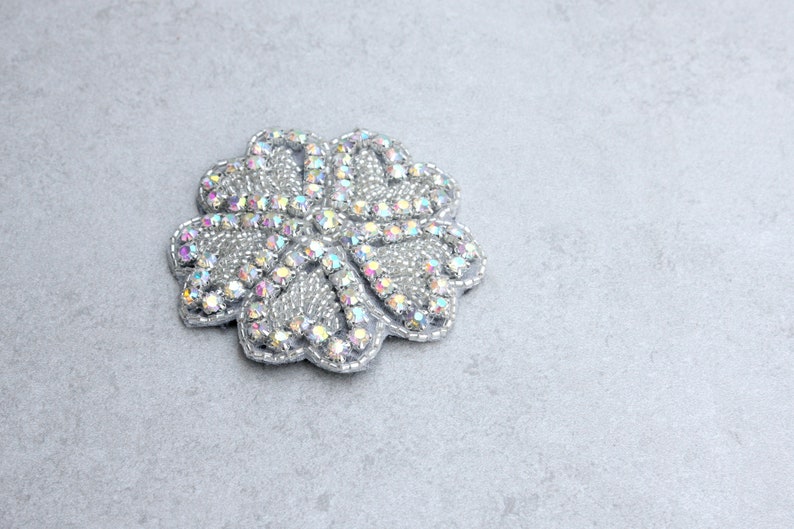 Rhinestone flower barrette in silver and gold finishes image 8