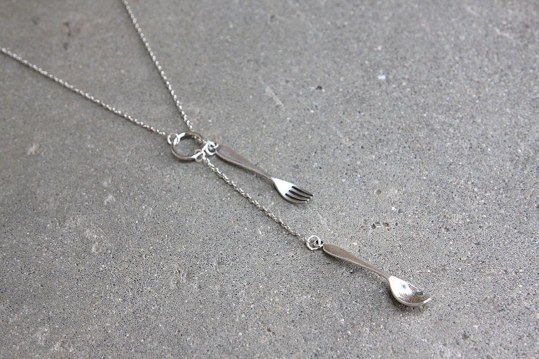 Fork and Spoon Necklace, Lariat Style Chef Necklace or a Spoon and Fork Necklace If You Like, a