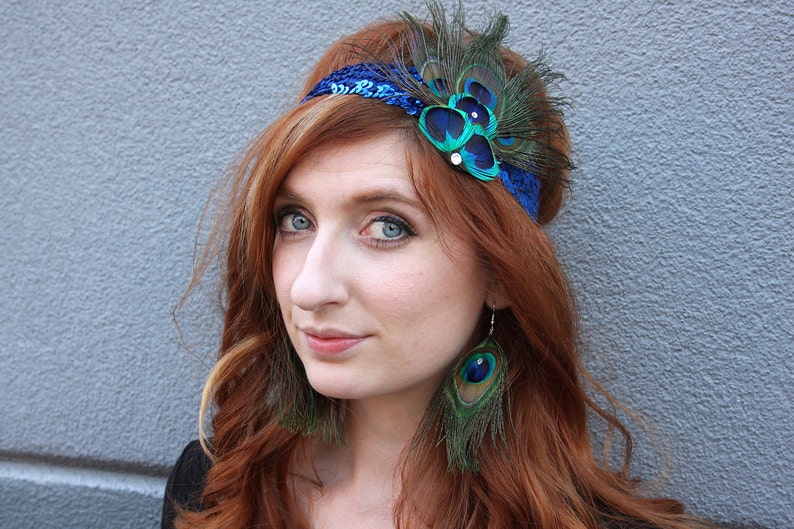 mardi gras feather headpiece