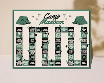 Camp Bachelorette Board Game, Printable Camp Bach Drinking Game, Cabin Hen Party Game, Camping Bridal Shower Board Game, Editable Canva Game