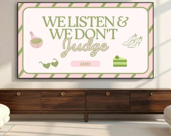 Matcha-Themed We Listen We Don’t Judge Bachelorette Game, Hen Party Drinking Game, Girls Night, Viral Bachelorette Game, Editable in Canva