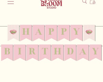 Pink Green Matcha Birthday Banner, Matcha Party Banner, Matcha Decor, Matcha Theme Party, Matcha Lover, Birthday Banner, Download & Print