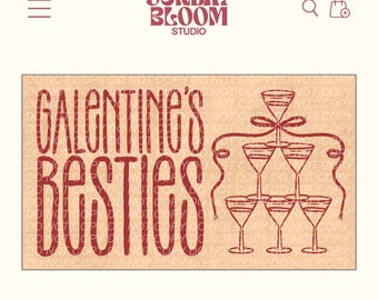 Galentine's Besties Banner, Coquette Champagne, Bow Galentines Banner Template, Girls Night, DIY Hand-Painted Banner, Editable in Canva