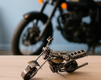 Metal Motor Bike Miniature Showpiece Cruiser Bike Hand Crafted Indian Royal Enfield