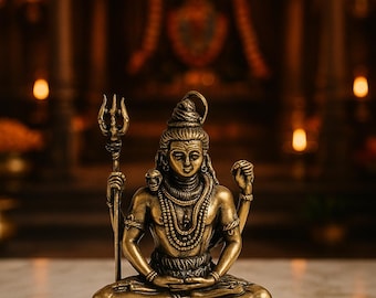 Estátua de Shiva em latão puro, leve, para decoração de casa.
