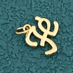 Unique 18K Gold Filled Fé Letter Pendant For Personalized Jewelry Statement Layered Necklace Handmade Bracelet Accessory 13x14.5mm
