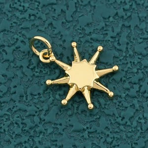 Minimalist Sun Pendant Charm in 18K Gold Filled or Silver for DIY Jewelry Making Craft Necklace Bracelet Use 14.5x17mm