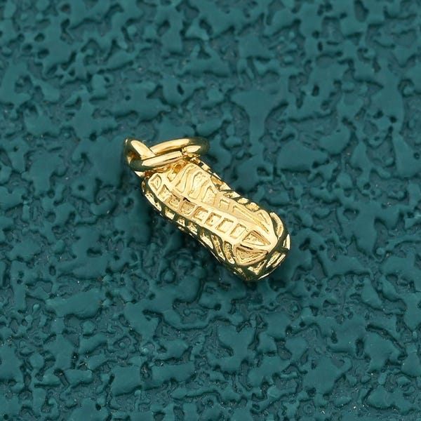 Stylish 18K Gold Filled Peanut Pendant for DIY Craft Jewelry with Mini Nut Design for Bracelet or Necklace 4x12.5mm