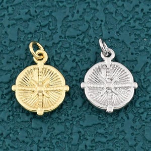 Nautical 18K Gold Filled Ship Wheel Pendant for Diy Necklace Jewelry Making and Ocean Inspired Crafts 12x14mm