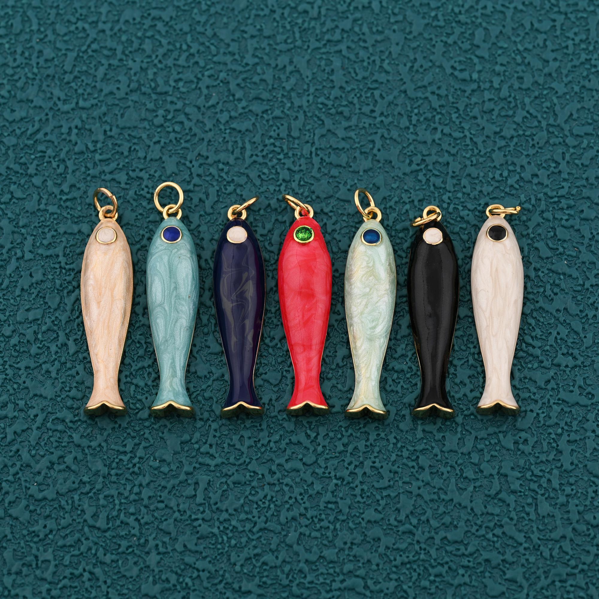 Pendentif poisson 19x29 mm - Acier inoxydable 316L - Doré x1 - Perles & Co