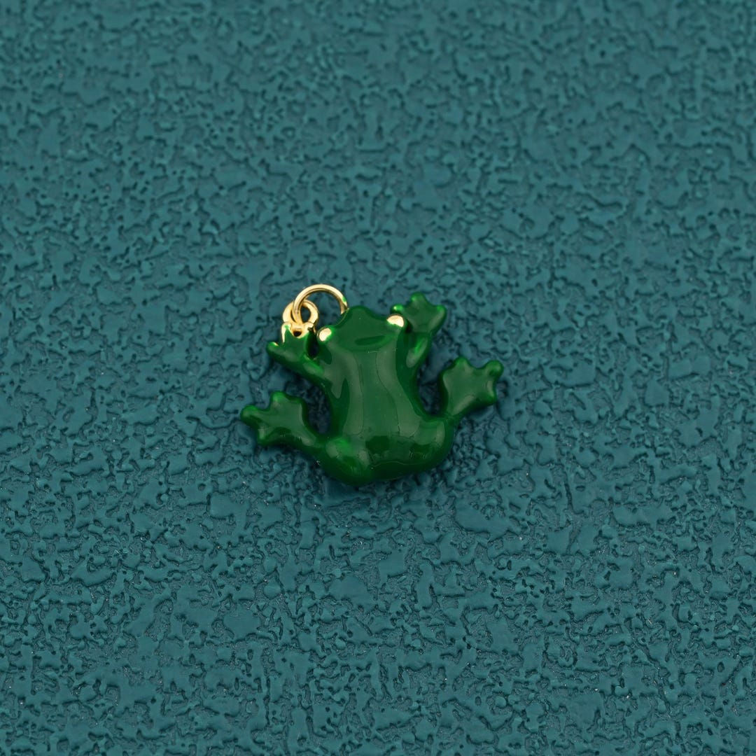 Cute Frog Charm Pendant With Green Enamel for DIY Necklace Bracelet ...