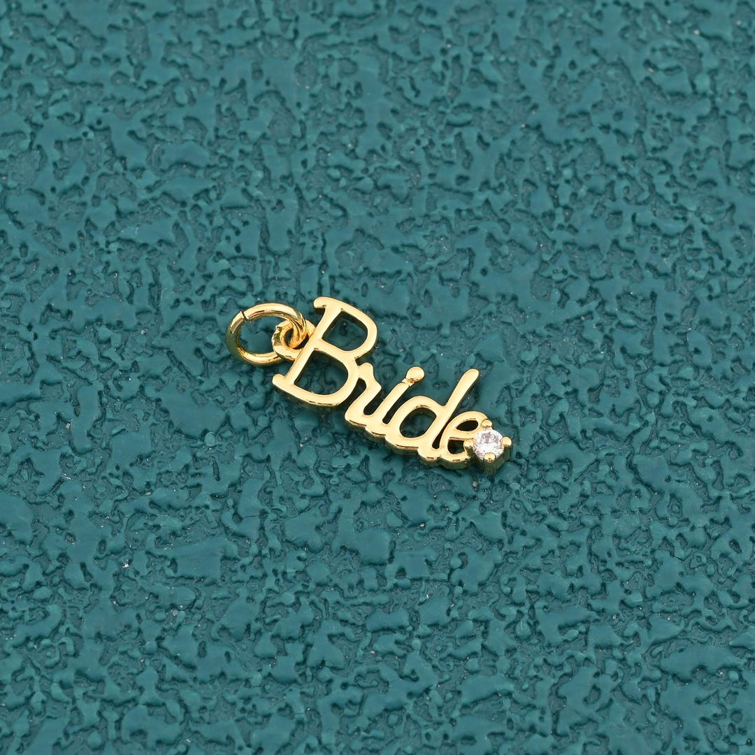 Elegant 18K Gold Filled Bride Pendant Charm With Sparkling Zircon ...