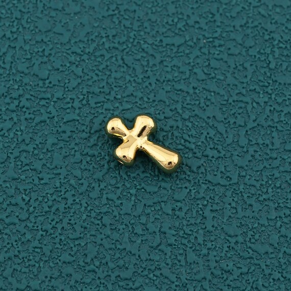 Smooth Bubble Cross Spacer Bead in Rounded 3D Design for Christian Jewelry Making Bracelet Necklace Diy 12x18mm