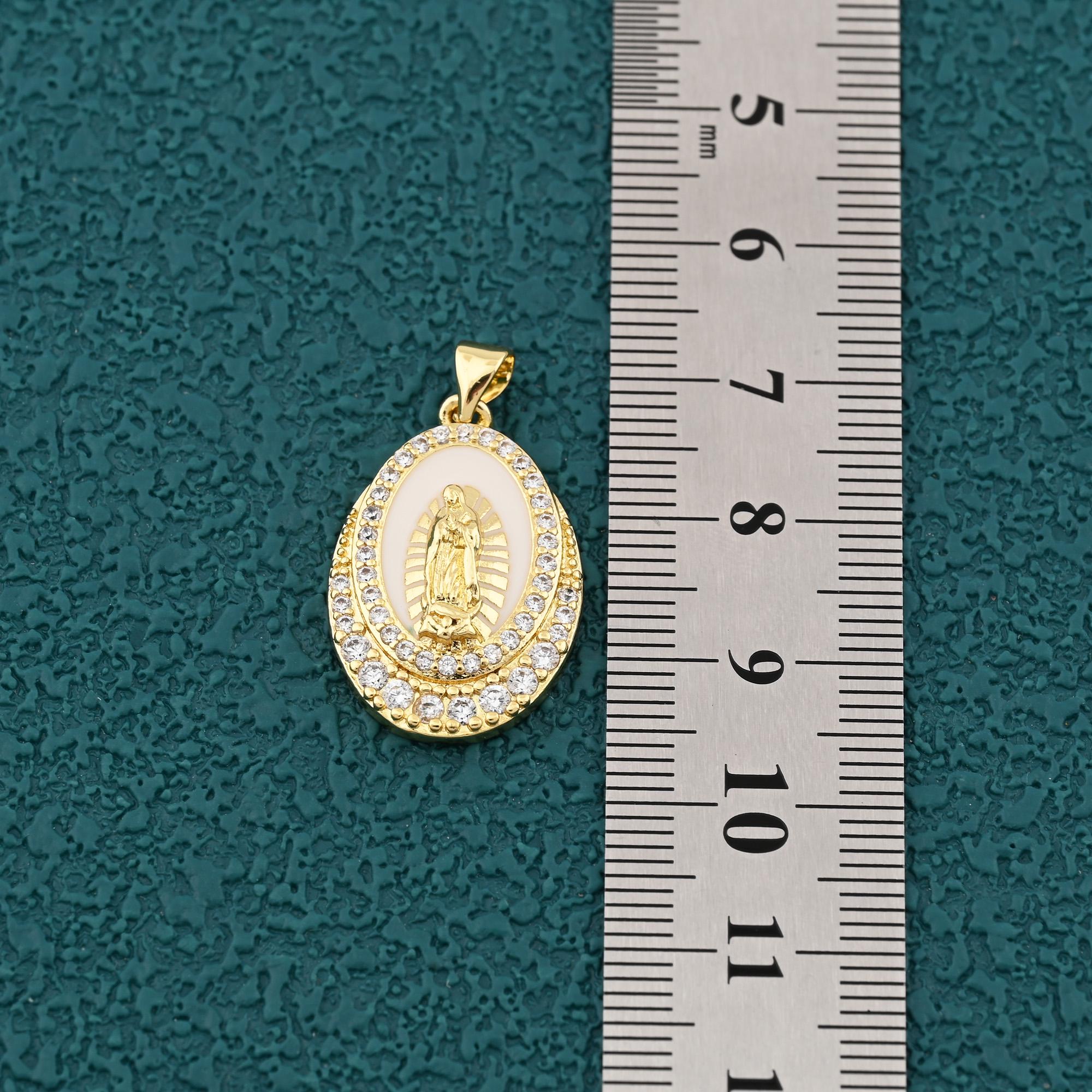 Shop - Kleiner Ovaler Anhänger HL Maria Mit Jesuskind Gold 333