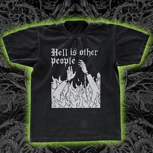 Piekło to inni ludzie PNG | Sarkastyczny literacki slogan graficzny