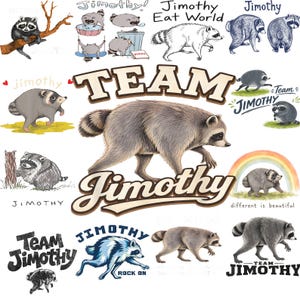 Paquete PNG de Jimothy Raccoon, leyenda de Seattle / descarga instantánea