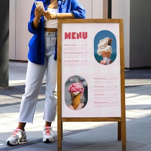 Ice Cream Menu Template Editable Canva Dessert Menu Printable Ice Cream Shop Menu