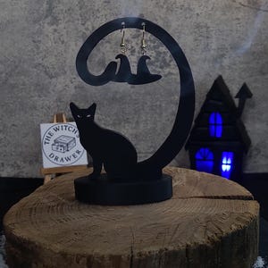Witch Hat Earrings – Spooky Halloween Jewelry | Black or White Hats | Gold or Silver Hooks | Witchy Earrings with Spellbook Box