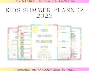 Planejador de Verão Infantil 2025 para Imprimir: Atividades Divertidas, Calendário, Listas de Tarefas (Download em PDF)