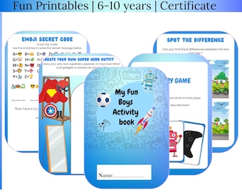 Boys Activity Book: Fun Games, Mazes, Word Search (PDF Downloadable)