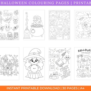 Halloween Coloring Pages | Spooky & Fun Printable Book for Kids | Instant Download PDF | Halloween Activity Pack