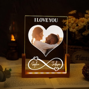Custom Photo Memory Night Light,Personalized Couple Photo Frame Lamp,Acrylic Photo Lamp,Anniversary Gift,Birthday Gift For Her Him