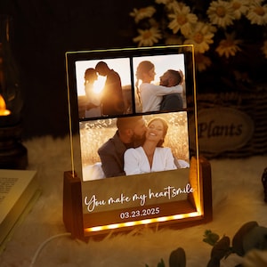 Peronalized Photo Night Light,Photo Collage LED Light,Custom Photo Lamp,Anniversary Gift for Couple,Birthday Gift for Her Him,Wedding Gifts