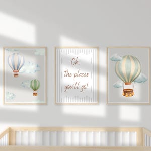 Impression de chambre d'enfant en montgolfière - oeuvre d'art pour chambre d'enfant pour garçons - impressions numériques - art mural pour chambre d'enfant - cadeau nouvelle maman - oeuvre d'art pour chambre d'enfant