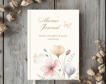 Diario floral personalizado, cuaderno personalizado para mujer, regalo para ella, regalo de cumpleaños para mujer, regalos para ella, diario de gratitud floral