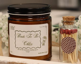Personalized Bride To Be Candle Set, Bridal Shower Gift, Engagement Candle Gift Set, Custom Bride Gift, Bachelorette Gift