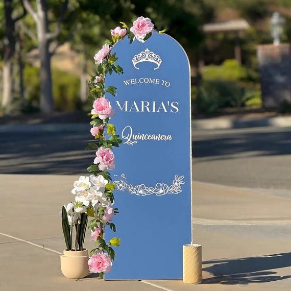 Quinceañera Mirror Decal – Personalized Sweet 15 Welcome Sign