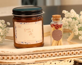 Personalized Nurse Gift Box Candle Set, Nurse Appreciation Gift, Custom Candle with Matches, Thank You Nurse Gift, Healthcare Worker Gift