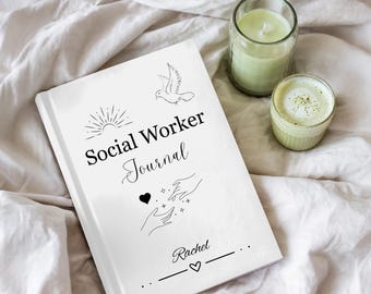 Personalized Social Worker Journal, Custom Name Notebook, Therapist Gift, Social Work Gift, Graduation Gift, Mental Health Journal