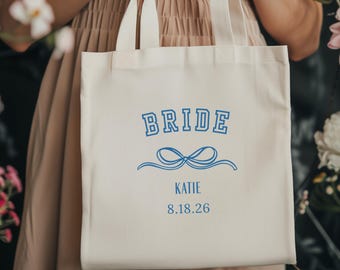 Bolsa de lona personalizada para despedida de soltera, regalo de boda personalizado, regalo para la escuadra nupcial, bolsa Made of Honor