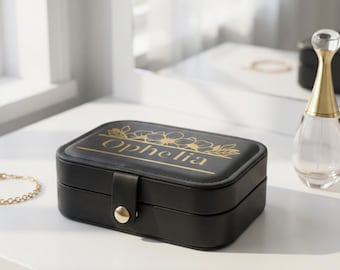 Joyero personalizado con nombre floral, regalo para dama de honor